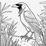 Thirsty Crow Coloring Page Summer Scene In Black And White Line Art  sketch template