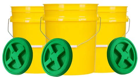 FOOD GRADE PLASTIC 5 Gallon Buckets pails with Screw on Lid -BPA Free ...