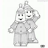 Bananas In Pajamas Coloring Pages B1 B2 With Teddies And Rat  sketch template