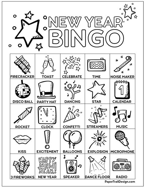 Free Printable New Year's Bingo Cards | Paper Trail Design