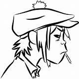 Gorillaz 2d Coloring Pages sketch template