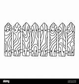 Wooden fence In Hand Drawn Doodle Sketch Style Vector Illustration  sketch template