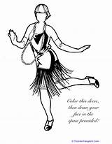 Flapper Dress Coloring Page  Thư Viện Tiếng Anh sketch template