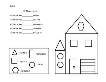 My Shape House Math Worksheet by Working Wonders | TpT