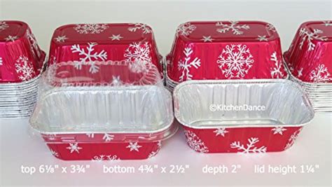 Disposable Aluminum Holiday 1 lb. Mini Loaf Pans - Cooks Pantry