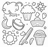 Premium Vector  Set Of Cute Summer Stickers Or label Collection sketch template