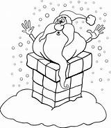 Cartoon Santa Claus Stucked In chimney coloring Page 16146440 Vector  sketch template