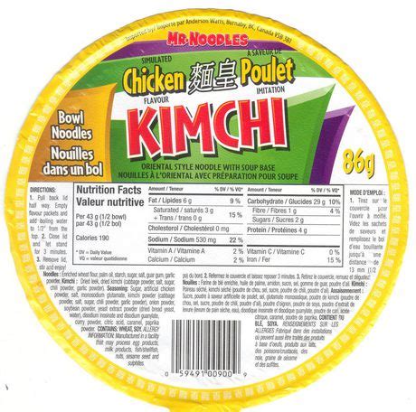 Mr. Noodles Kimchi Chicken Bowl 86g | Walmart.ca