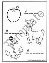 Printable Alphabet Coloring & Writing Pages A  Etsy sketch template