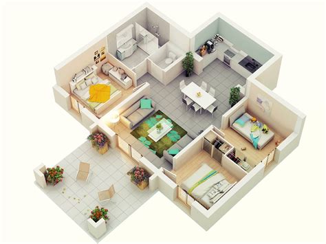 25 More 3 Bedroom 3D Floor Plans | Architecture & Design