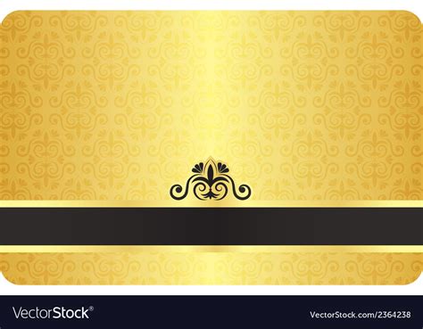 Gold card with vintage pattern Royalty Free Vector Image