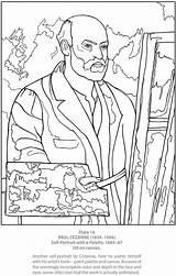 Cézanne Auto Portrait  Famous Art coloring Adult Pages sketch template