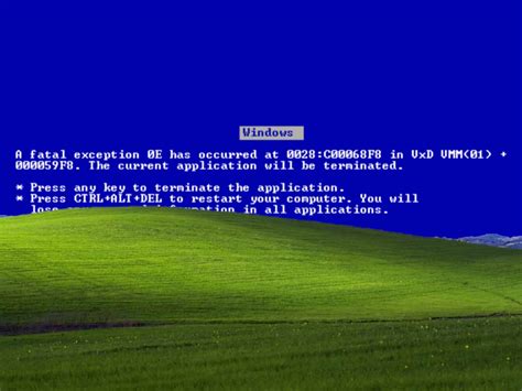 Windows Xp Blue Screen Of Death Bliss - Windows Xp Nostalgia - 1024x768 Wallpaper - teahub.io