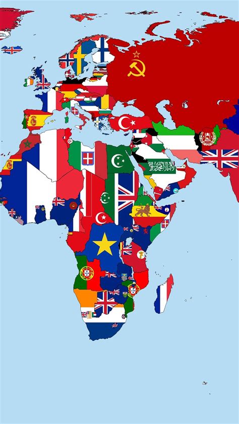 Political World Map And Country Flags Wallpaper Mural Wallpaper Images