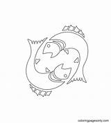 Printable Pisces Coloring Page  Free Pages sketch template