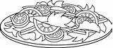 Colorable Line Art Of A Salad  Free Clip sketch template