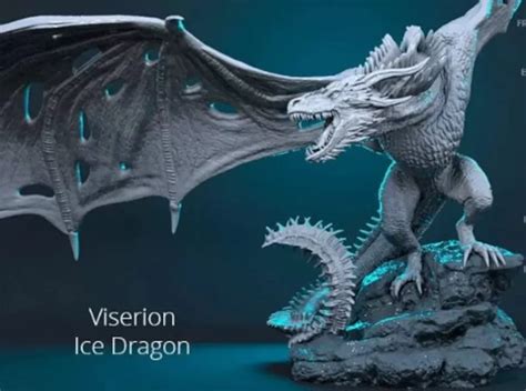 The Viserion Ice Dragon 3D 3D Printing Model - Threeding