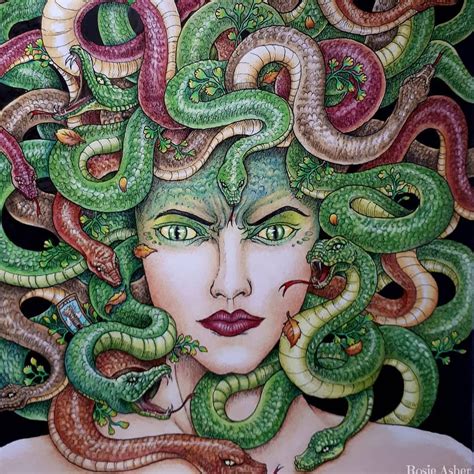 Medusa from #mythomorphia by #kerbyrosanes coloured with prismacolor ...