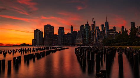 New York Cityscape During Sunset HD Travel Wallpapers | HD Wallpapers | ID #55874