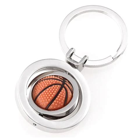 Basketball Accessories Rubber Metal Rotary Basketball Keychain Small Pendant Accessories ...