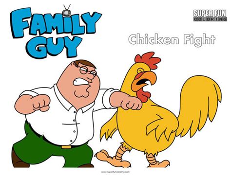 Chicken Fight- Family Guy Coloring Page - Super Fun Coloring