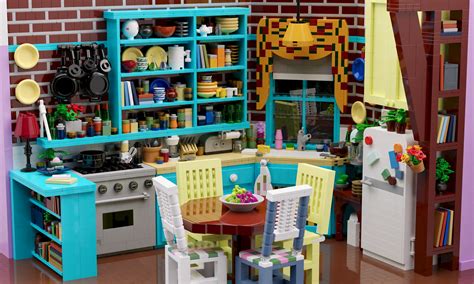 Lego moc of Monica’s apartment on Friends. Very well done Lego Diy, Lego Craft, Serie Friends ...
