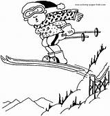 Skiing color page  Coloring pages For Kids Sports coloring sketch template