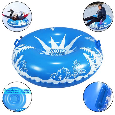 1-Person Inflatable Ski Tube Sled with Handles for Kids and Adults ...