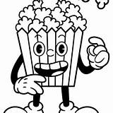 Popcorn Box Coloring Page sketch template