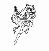 Sailor Moon Hält Einen Zauberstab Zum Ausmalen  Kostenlos Malvorlagen sketch template
