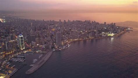 flying over beirut bay marina downtown Stock Footage Video (100% ...