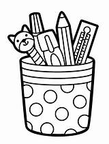 Pen And Pencil Cup Holder Coloring Page  Pages sketch template