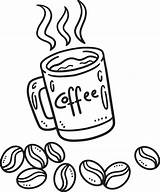 Mug With Coffee And Beans Isolated Coloring 17584566 Vector Art  sketch template