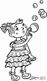 Little Girl Blowing Bubbles coloring Page  Free Printable Coloring Pages sketch template