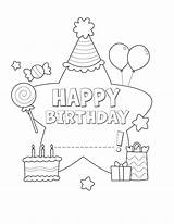 Happy Birthday Coloring Pages sketch template
