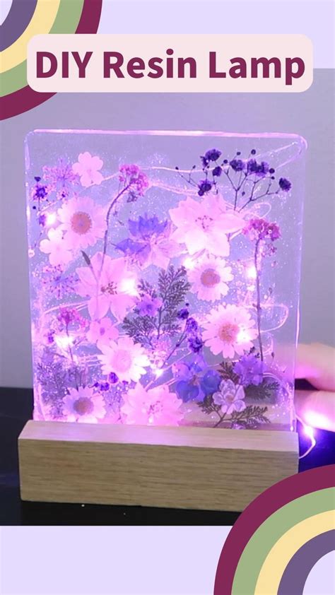 DIY Resin Fairy Light Lamp with Pressed Flowers 🌸 Easy Room Decor Craft to Make this Summer ...