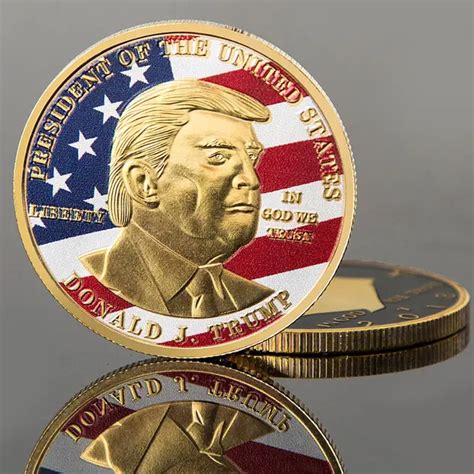 2019 New Donald Trump President Commemorative Coin Gold Silver Plated Bitcoin Collectible Gift ...