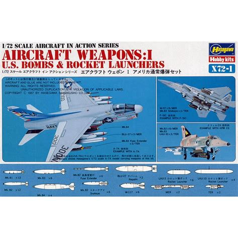 OHS Hasegawa 35001 1/72 Aircraft Weapons I US Bombs Rocket Launchers ...