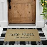 WinHome Please take your shoes off Doormat Floor Mats Rugs Outdoors/Indoor Doormat Size 23.6x15 ...