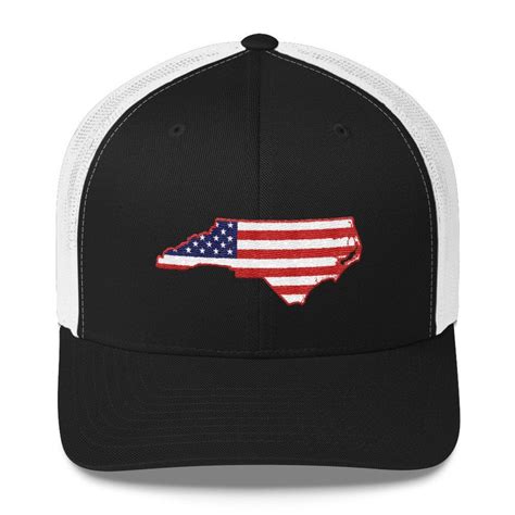 North Carolina American Flag Patch Mesh Trucker Cap - Etsy