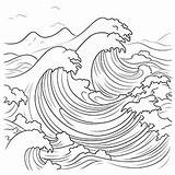 Free Waves Coloring Pages – Corner sketch template