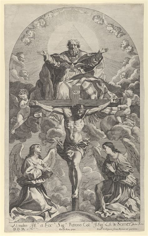 File:The Holy Trinity; Christ on the cross flanked by two angels, the Holy Spirit as a dove and ...