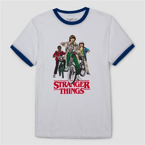 Men's Stranger Things Group Shot Ringer Graphic T-Shirt - White XL | Stranger things shirt ...