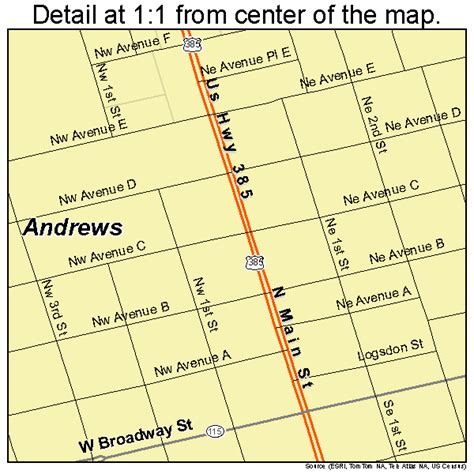 Andrews Texas Street Map 4803216