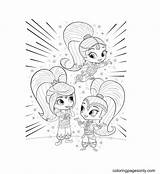 Shimmer And Shine Leah Genie Coloring Pages sketch template