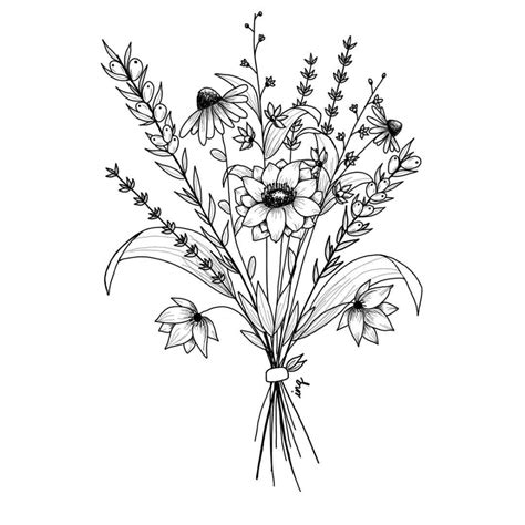 floral bouquet illustration - Google Search | Flower drawing, Floral ...