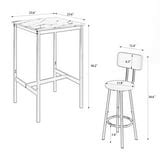 uhomepro 3 Pieces Bar Table Set, Modern Counter Height Kitchen Table and Chairs for 2, Wood Pub ...