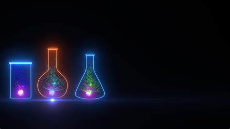 Chemistry Background With Liquid Bottle, Chemistry Formula Structure And Equation Animation ...