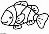 Simple Clownfish coloring Page sketch template