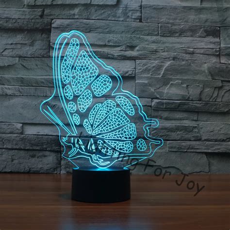 Bedside table lamp 7 Colorful Luminous lava lamp light Butterfly 3D LED Night Light Decorative ...
